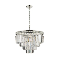 Dar Vyana Crytal Chandelier - Polished Nickel