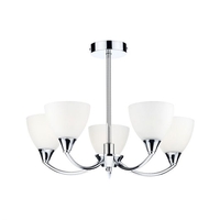 Dar Watson 5 Arm Semi Flush Ceiling Light