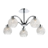 Dar Yasmin 5 Arm Semi-Flush Ceiling Light - Polished Chrome