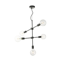 Dar Yonah 5 Arm Ceiling Pendant Light - Black