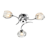 Dar Zagreb 3 Light Glass Semi-Flush Ceiling Light - Polished Chrome