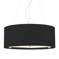 Dar Zaragoza 6 Light Black Ceiling Pendant Light - 900mm Black