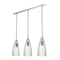 Dar Zuka 3 Light Bar Ceiling Pendant - Polished Chrome