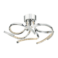 Dar Zya LED 5 Arm Flush Ceiling Light - Crystal