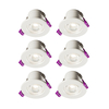 Eco 5W Cool White Dimmable LED Fire Rated Fixed Downlight - White - Pack of 6