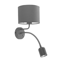 Edit Basic Wall Light with Reading Light - Graphite
