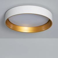 Edit Broadway Round Panel Ceiling Wall Light - White and Gold