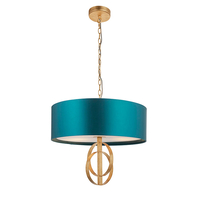Edit Carlton Ceiling Pendant Light - Antique Gold & Teal