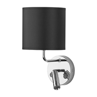 Edit Chalet Wall Light with LED Reading Light - Black & Chrome