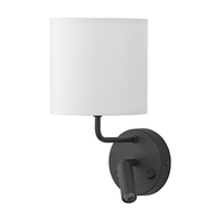 Edit Chalet Wall Light with LED Reading Light - Black & White