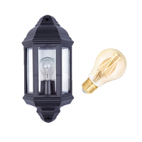 Edit Coastal Newquay 6.5W Warm White LED Smart WiFi Half Lantern Outdoor Wall Light - Black