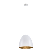 Edit Cone Ceiling Pendant Light - 390mm White & Gold