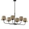 Edit Cottage 6 Light Multi Arm Pendant Light - Black & Natural Linen