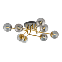 Edit Fiore 8 Arm Semi-Flush Ceiling Light - Black & Gold