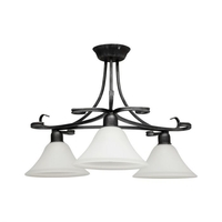 Edit Flores 3 Arm Semi-Flush Ceiling Light - Black