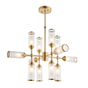Edit Flute 12 Arm Glass Chandelier - Satin Brass