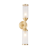 Edit Flute Glass 2 Arm Wall Light - Satin Brass