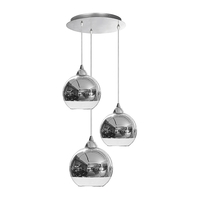 Edit Globe 3 Light Glass Cascade Ceiling Pendant - Chrome