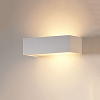 Edit Glow Plaster Up & Down Wall Light - Satin White