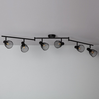 Edit Grid 6 Light Adjustable Ceiling Spotlight Bar - Black