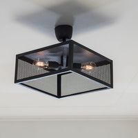 Edit Grid Semi-Flush Ceiling Light - Black