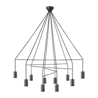 Edit Imbria 10 Arm Ceiling Pendant Light - Black