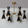 Edit Jigger 6 Light Multi Arm Semi Flush Ceiling Light - Black & Gold