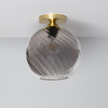 Edit Kikombe Smoked Glass Ceiling Flush Light - Gold