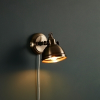 Edit Kirkby Wall Spotlight with Plug - Antique Brass