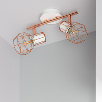 Edit Lada 2 Light Adjustable Ceiling Spotlight Bar - Rose Gold