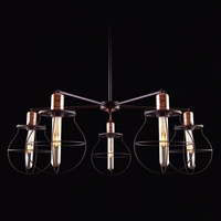 Edit Manufacture 5 Arm Ceiling Pendant Light - Black and Copper