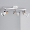 Edit Mara 3 Light Adjustable Spotlight Bar With Wood Detail - White