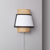 Edit Marya Rattan Flush Wall Light with Plug - Natural