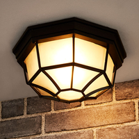 Edit Milano Outdoor Flush Ceiling Light - Black