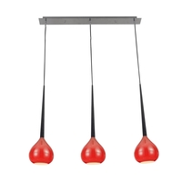 Edit Milton 3 Light Glass Bar Ceiling Pendant - Red