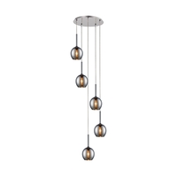 Edit Milton 5 Light Glass Cluster Ceiling Pendant - Smoked