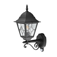 Edit Mottled Outdoor Lantern Wall Light with PIR Sensor - Black