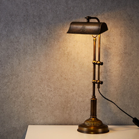 Edit Ornate Bankers Table Lamp - Antique Brass