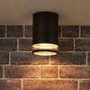 Edit Piller Outdoor Flush Ceiling Light - Black