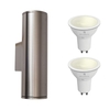Edit Pimlico 5.5W Warm White LED Smart WiFi Outdoor Up & Down Wall Light - Stainless Steel