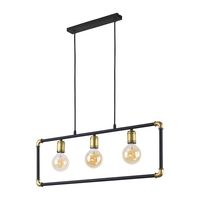 Edit Pipeline 3 Light Bar Ceiling Pendant - Black