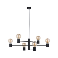 Edit Radius 6 Light Multi Arm Pendant Light - Black