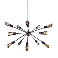 Edit Rod 15 Arm Ceiling Pendant Light - Black