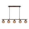 Edit Scroll 5 Bar Ceiling Pendant Light - Bronze
