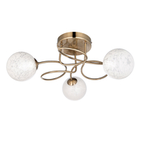 Edit Spring 3 Light Semi-Flush Ceiling Light - Antique Brass