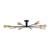 Edit Switch 8 Arm Semi-Flush Ceiling Light - Black & Gold