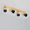 Edit Tautau 4 Light Ceiling Spotlight Bar - Black & Wood