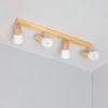 Edit Tautau 4 Light Ceiling Spotlight Bar - White & Wood