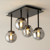 Edit Tulia 4 Light Semi-Flush Bar Ceiling Pendant - Smoked Glass