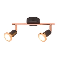 Edit Valentine 2 Light Spotlight Bar - Black and Copper